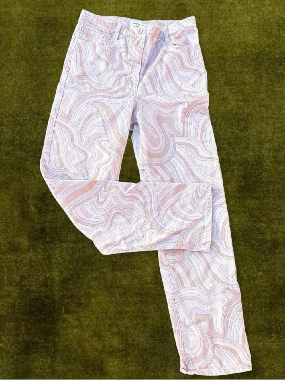 Aritzia Wilfred Retro Wavy Boho High Waisted Bootcut Jeans